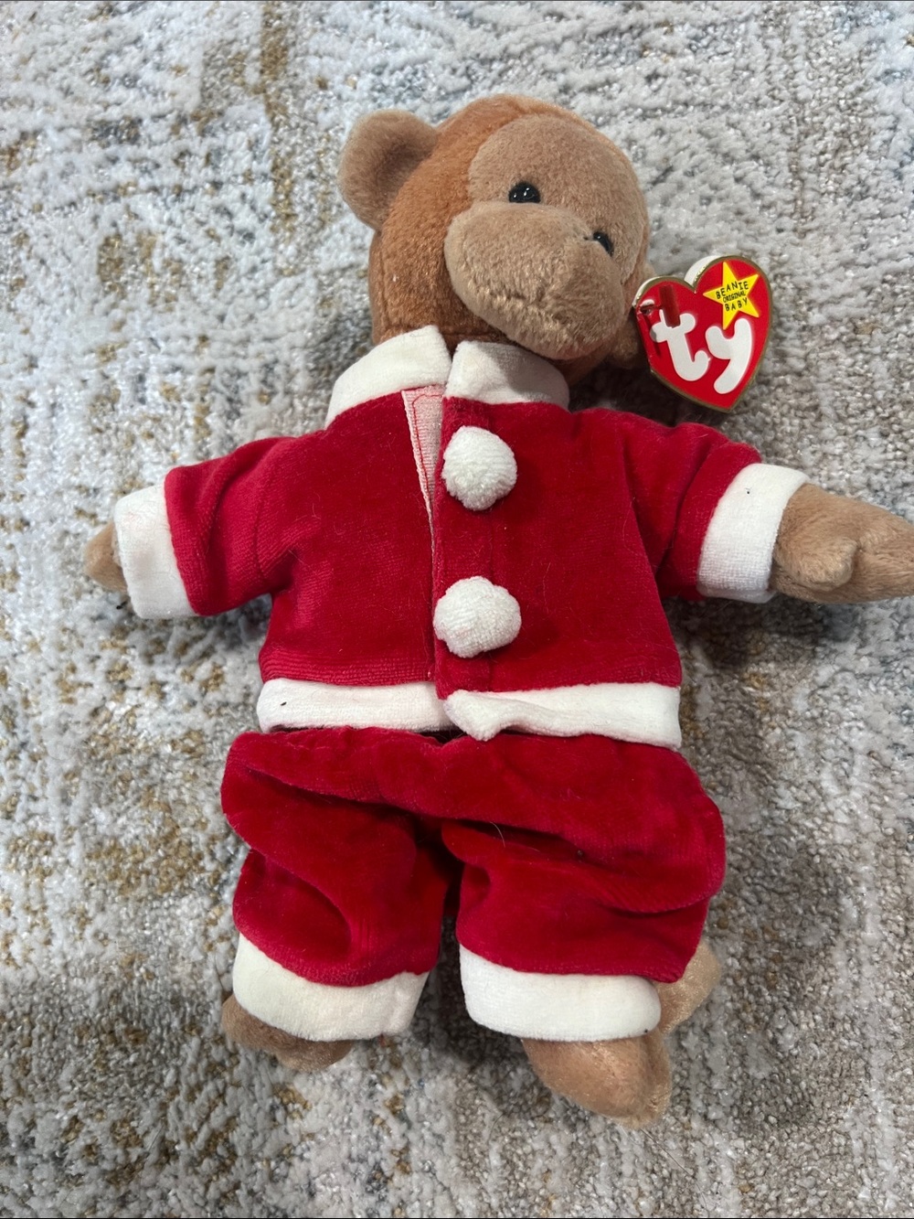 Ty bongo the monkey dressed as Santa z29